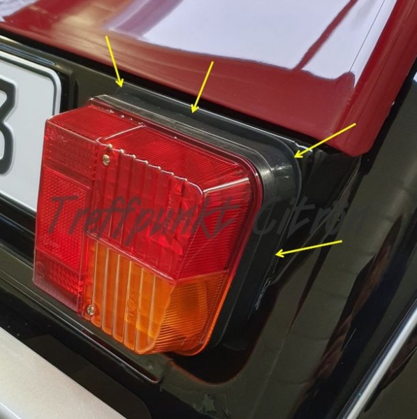 Gummidichtung unter Rückleuchtensockel links oder rechts, 2CV